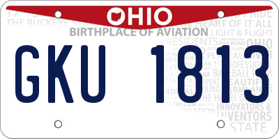 OH license plate GKU1813