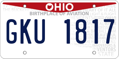 OH license plate GKU1817