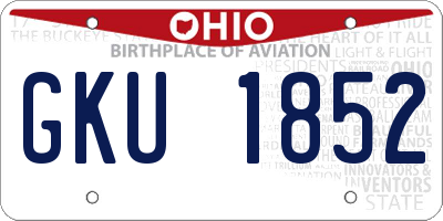 OH license plate GKU1852