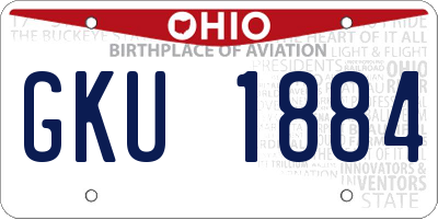 OH license plate GKU1884