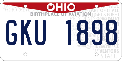 OH license plate GKU1898