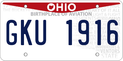 OH license plate GKU1916