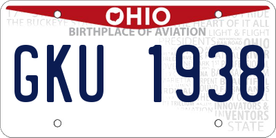 OH license plate GKU1938