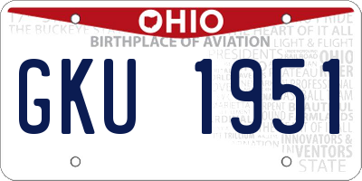 OH license plate GKU1951