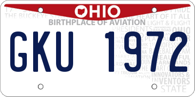 OH license plate GKU1972
