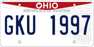 OH license plate GKU1997