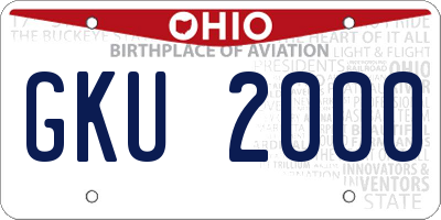 OH license plate GKU2000