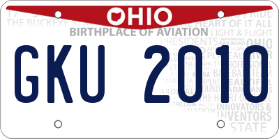 OH license plate GKU2010