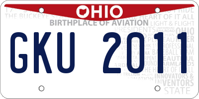 OH license plate GKU2011