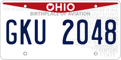 OH license plate GKU2048