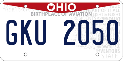 OH license plate GKU2050