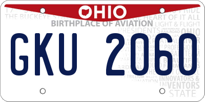 OH license plate GKU2060