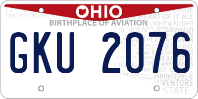 OH license plate GKU2076