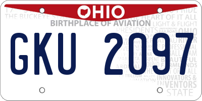 OH license plate GKU2097