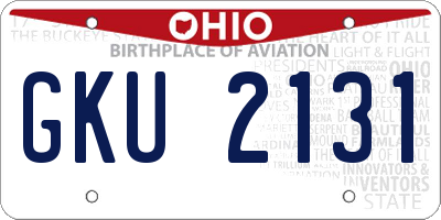 OH license plate GKU2131