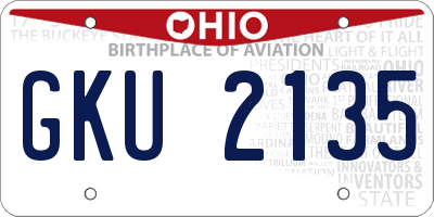 OH license plate GKU2135