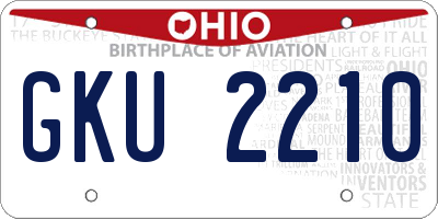 OH license plate GKU2210