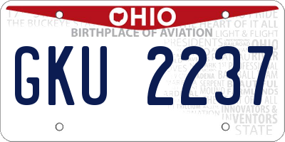 OH license plate GKU2237