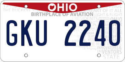 OH license plate GKU2240