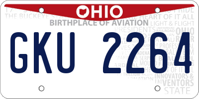 OH license plate GKU2264