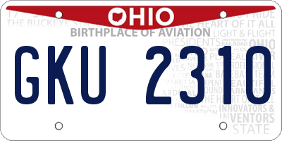 OH license plate GKU2310