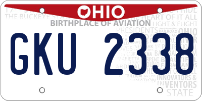 OH license plate GKU2338