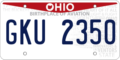 OH license plate GKU2350