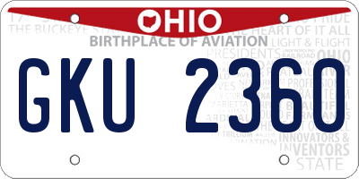 OH license plate GKU2360