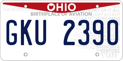 OH license plate GKU2390