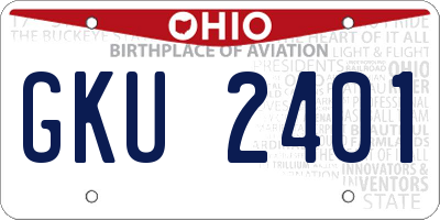 OH license plate GKU2401