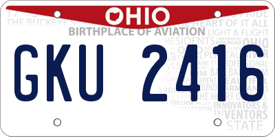 OH license plate GKU2416