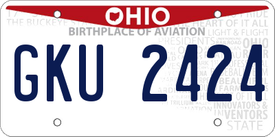 OH license plate GKU2424