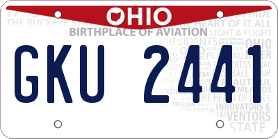 OH license plate GKU2441