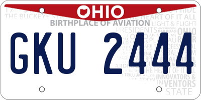 OH license plate GKU2444