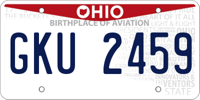 OH license plate GKU2459