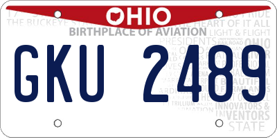 OH license plate GKU2489