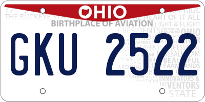 OH license plate GKU2522