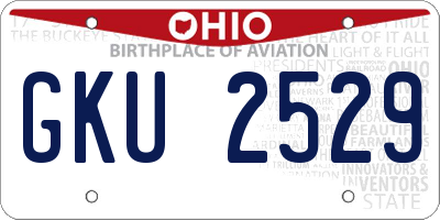 OH license plate GKU2529