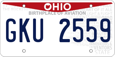 OH license plate GKU2559