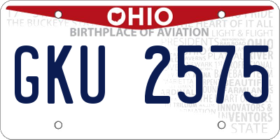OH license plate GKU2575