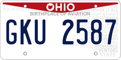 OH license plate GKU2587