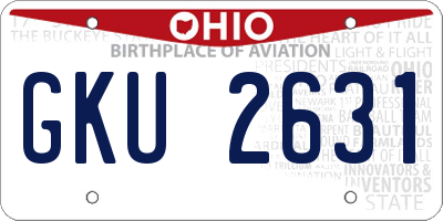 OH license plate GKU2631