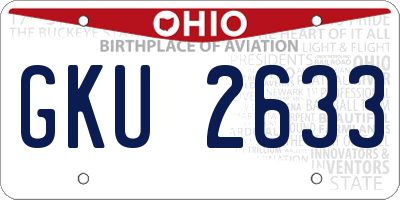 OH license plate GKU2633