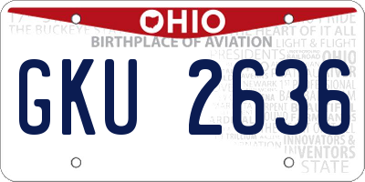 OH license plate GKU2636