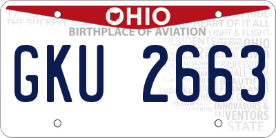 OH license plate GKU2663