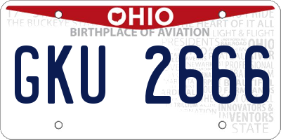 OH license plate GKU2666