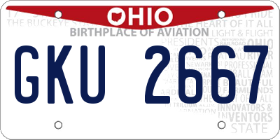 OH license plate GKU2667