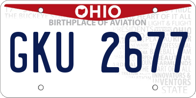 OH license plate GKU2677