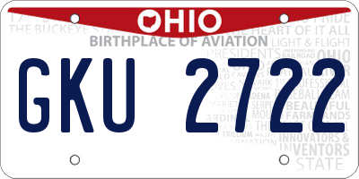 OH license plate GKU2722