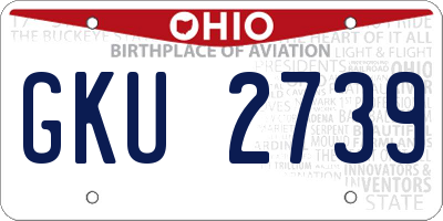 OH license plate GKU2739